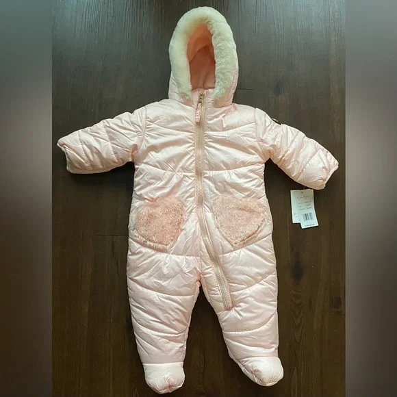 •NWT•Jessica Simpson Infant Girl Snow Suit Pram- ‘Blush Pink’ - Picture 1 of 14